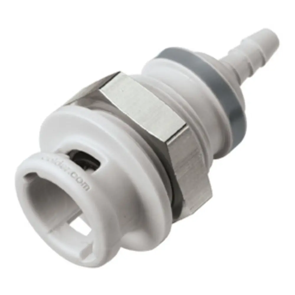 Ns2d1602 Valved Panel Mount Hose Barb Coupling Body 1/8 Id Barb 1