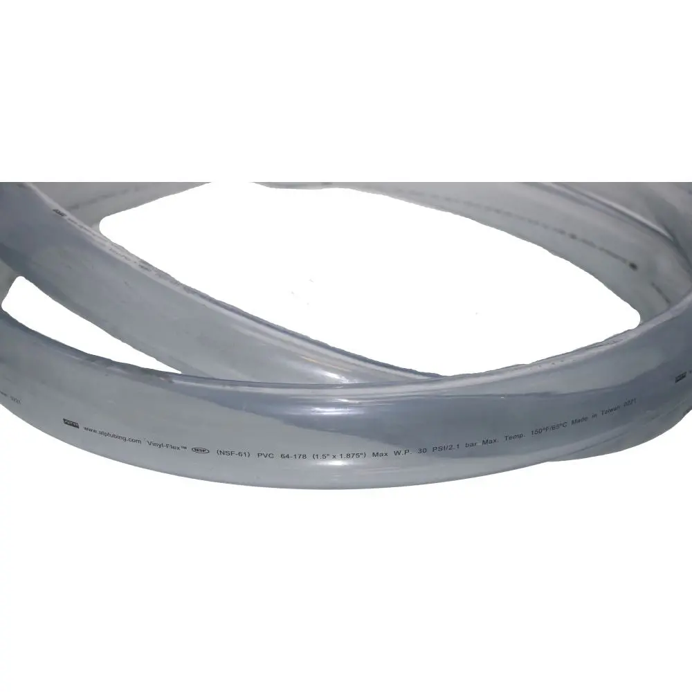 Clear Flexible Pvc Tubing 1-1/2 Id X 1-7/8 Od 1