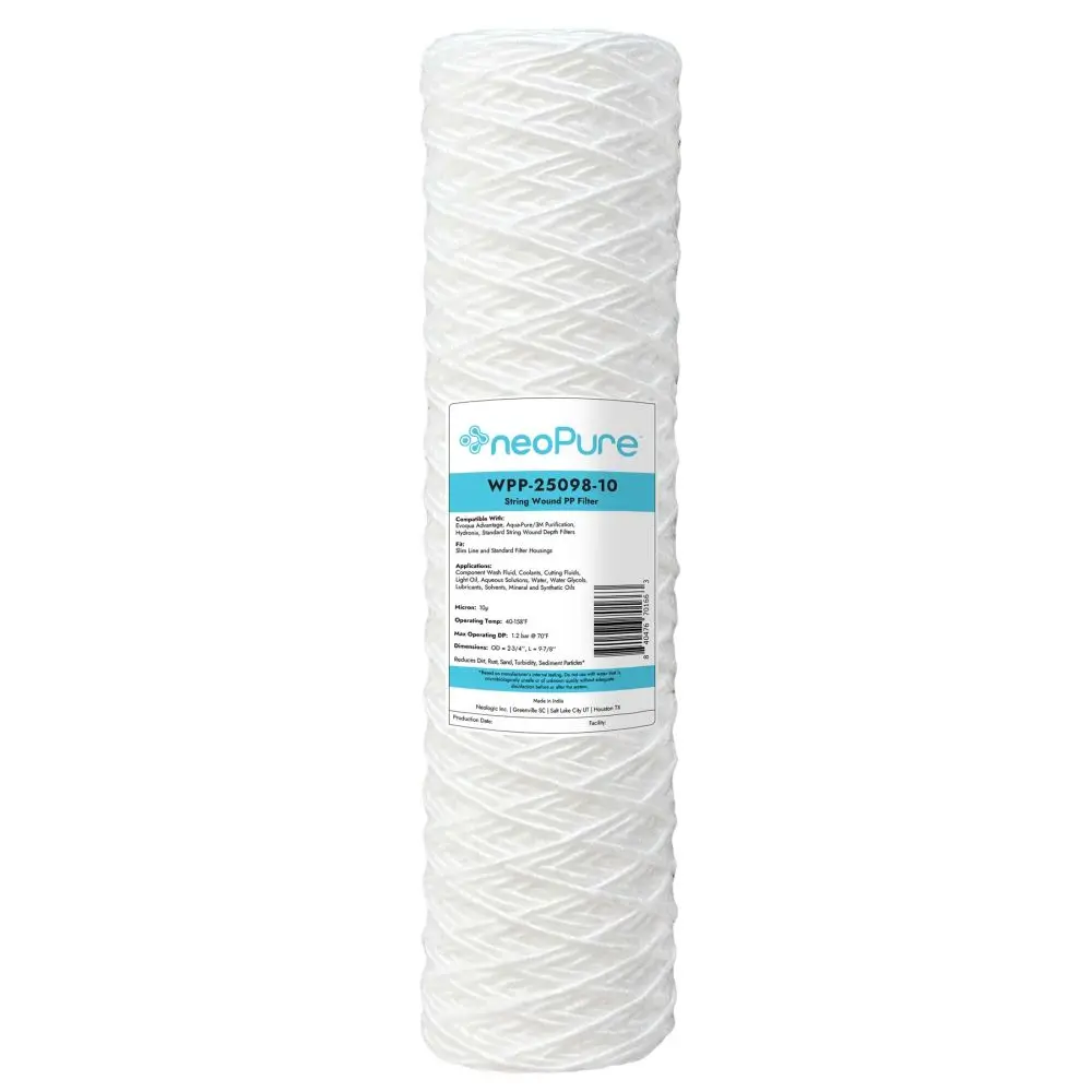 Neo-Pure Wpp-25098-10 10" Surfactant Free String Wound Filter 10 Micron 1
