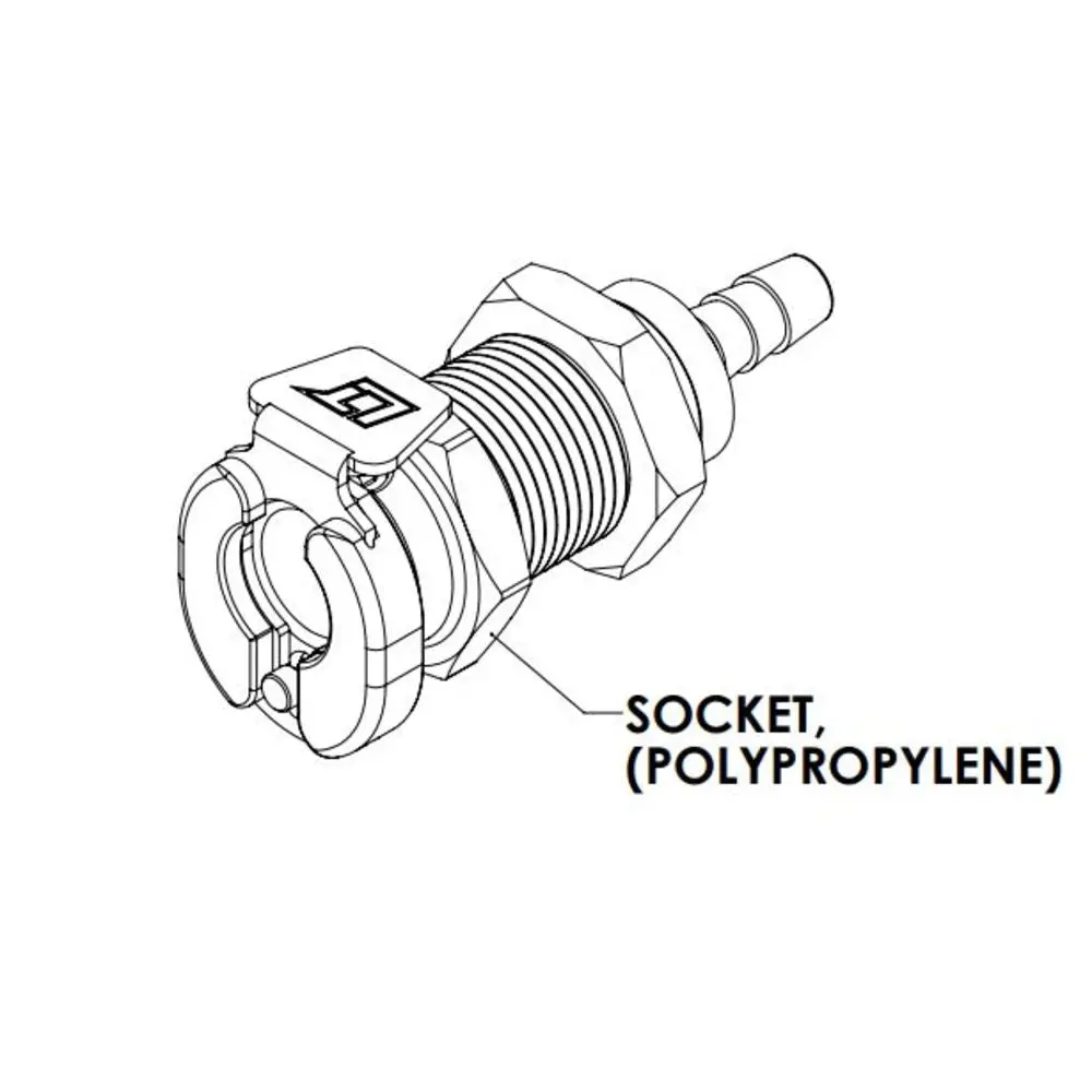 Linktech Panel Mt Socket Nv 1/8Hb Molded White 2