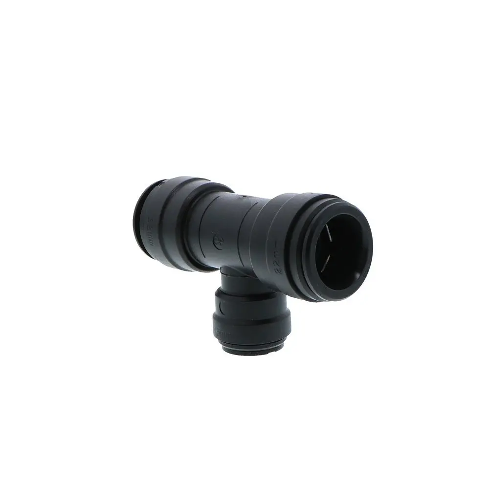 John Guest Reducing Tee Black Acetal - 22Mm X 22Mm X 15Mm 1