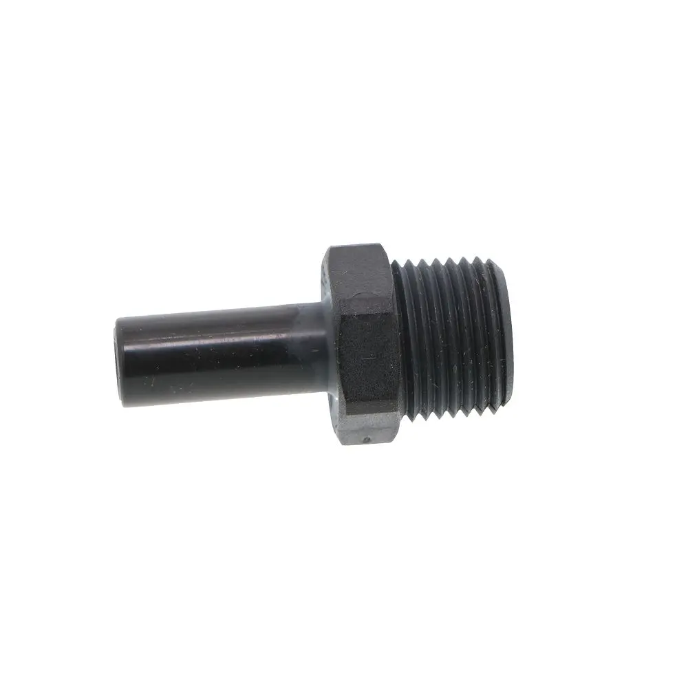 John Guest Stem Adapter Black Polypropylene  - 3/8 X 3/8 Nptf 1