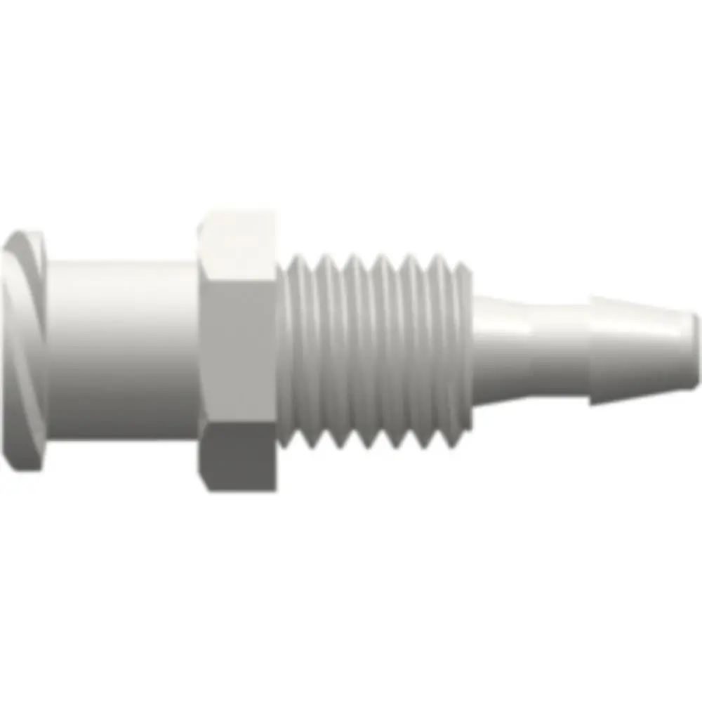 Linktech Female Luer Thread Style Panel Mount 1/4-28 Unf To 200 Series Barb, 3/32" (2.4 Mm) Id Tubing, White 1