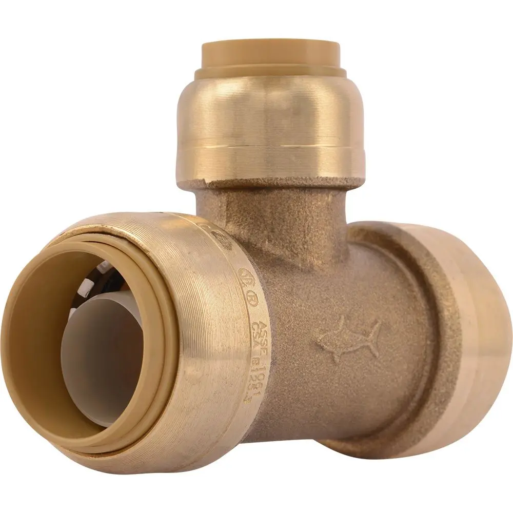 Sharkbite® U412lf Lead-Free Brass Push-To-Connect Reducing Tee - 3/4" X 3/4" X 1/2" 1