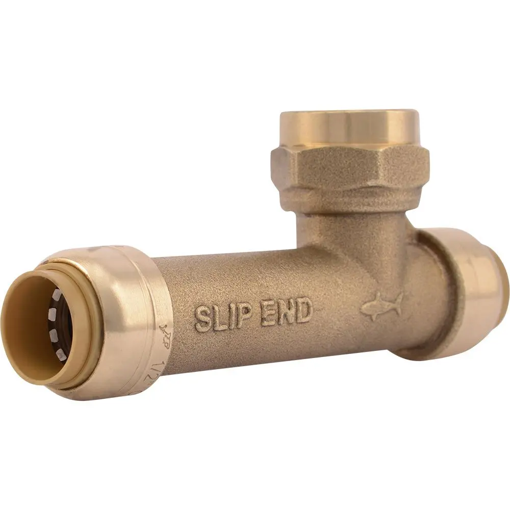 Sharkbite® U3482lf Lead-Free Brass Push-To-Connect Female Centre Slip Tee - 1/2" X 1/2" X 1/2" Fpt 1