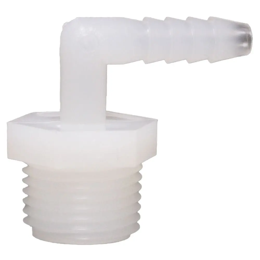 Male Elbow Barb X Male Npt - 1/4" Hb X 1/2" Mnpt - Natural Nylon 1