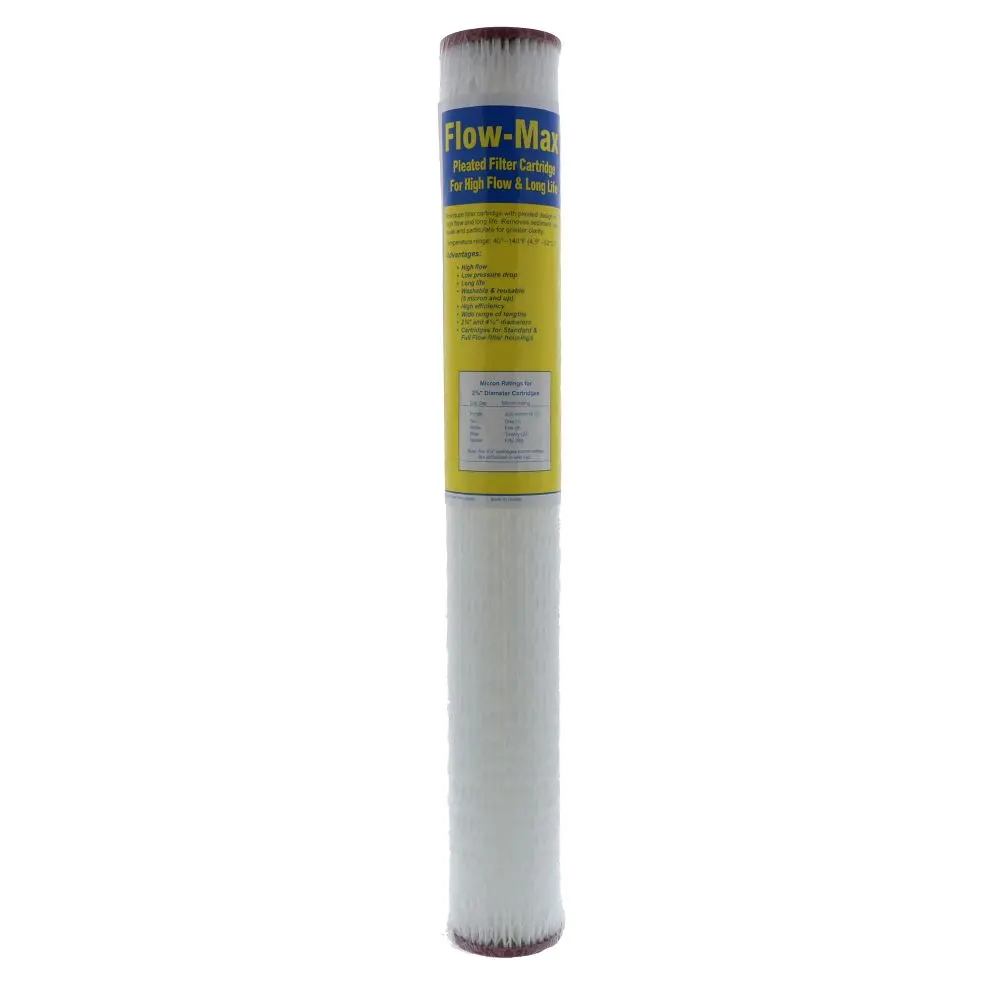 20" X 2-3/4" Flow-Max Pleated Poly - 0.35 Mic 1