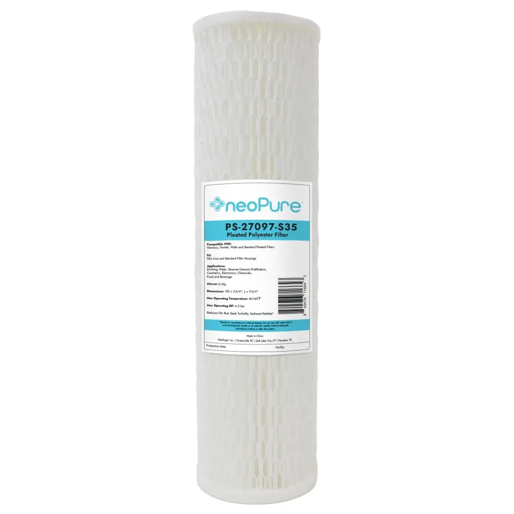 Neo-Pure Ps-27097-S35 9-3/4" High Efficiency Pleated Filter 0.35 Micron 1