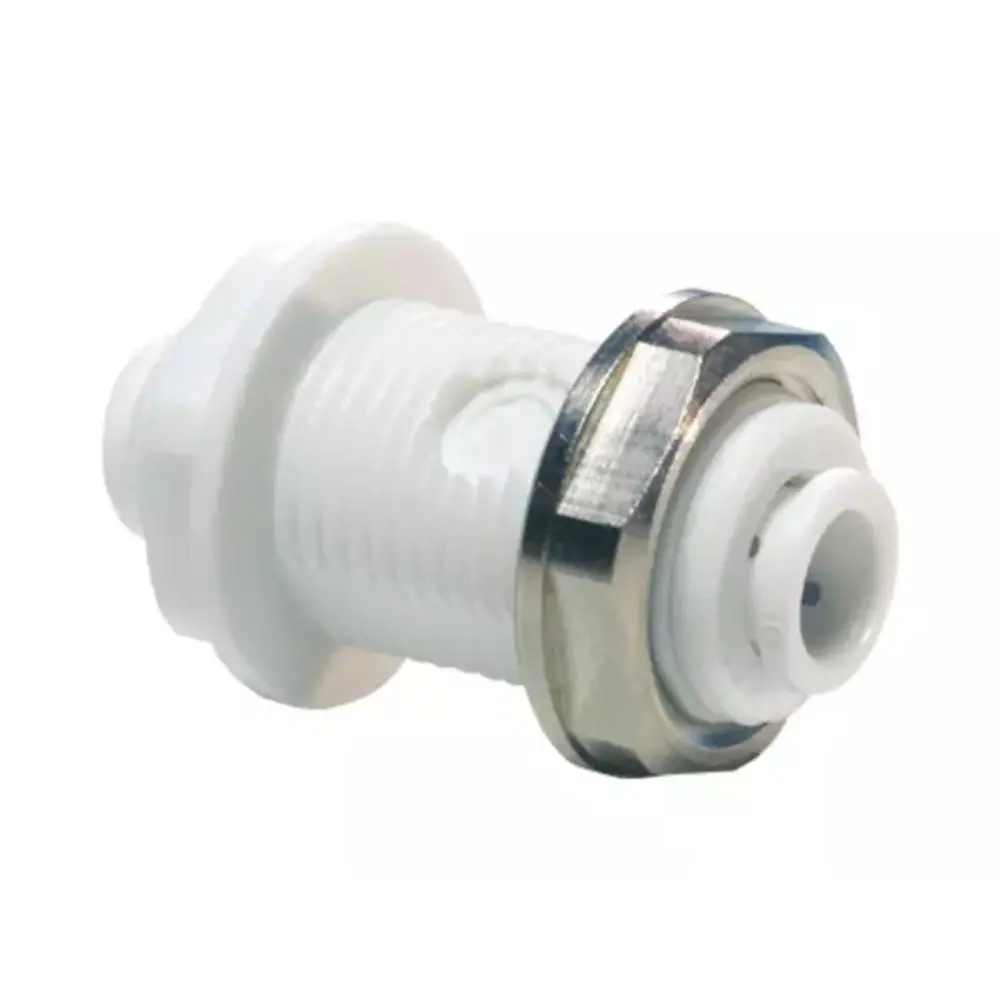 John Guest 1/4" Acetal Bulkhead Union Connector - White 1