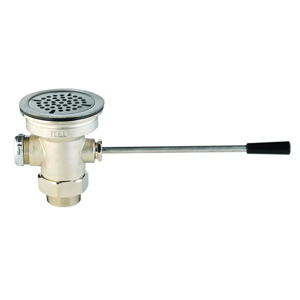 T&S Brass B-3960-01 Lever Waste Valve W/ Overflow Assy, 3" Sink Open, 2 X 1-1/2 Adapter 1