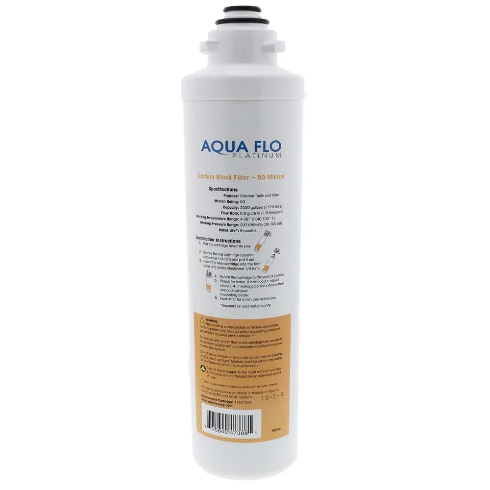 Aqua Flo 41407006 Quick Change Carbon Block Filter 50 Mic 1