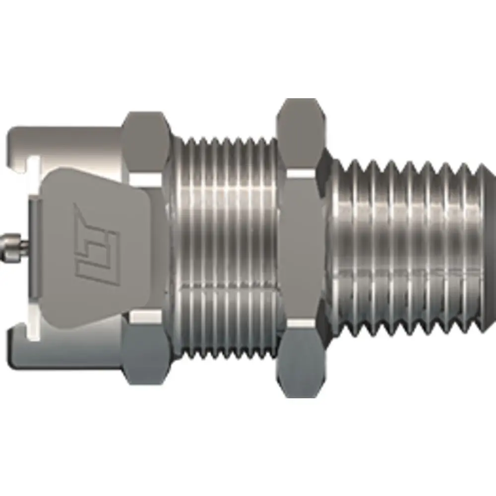 Linktech 40Cb Series Panel Mt. Female, Male Thread, Valved, 1/4" Mnpt, Chrome Brass, Buna N 1