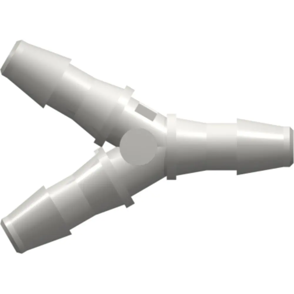 Linktech Y Tube Fitting With 200 Series Barbs, 3/16" (4.8 Mm) Id Tubing, White Nylon 1