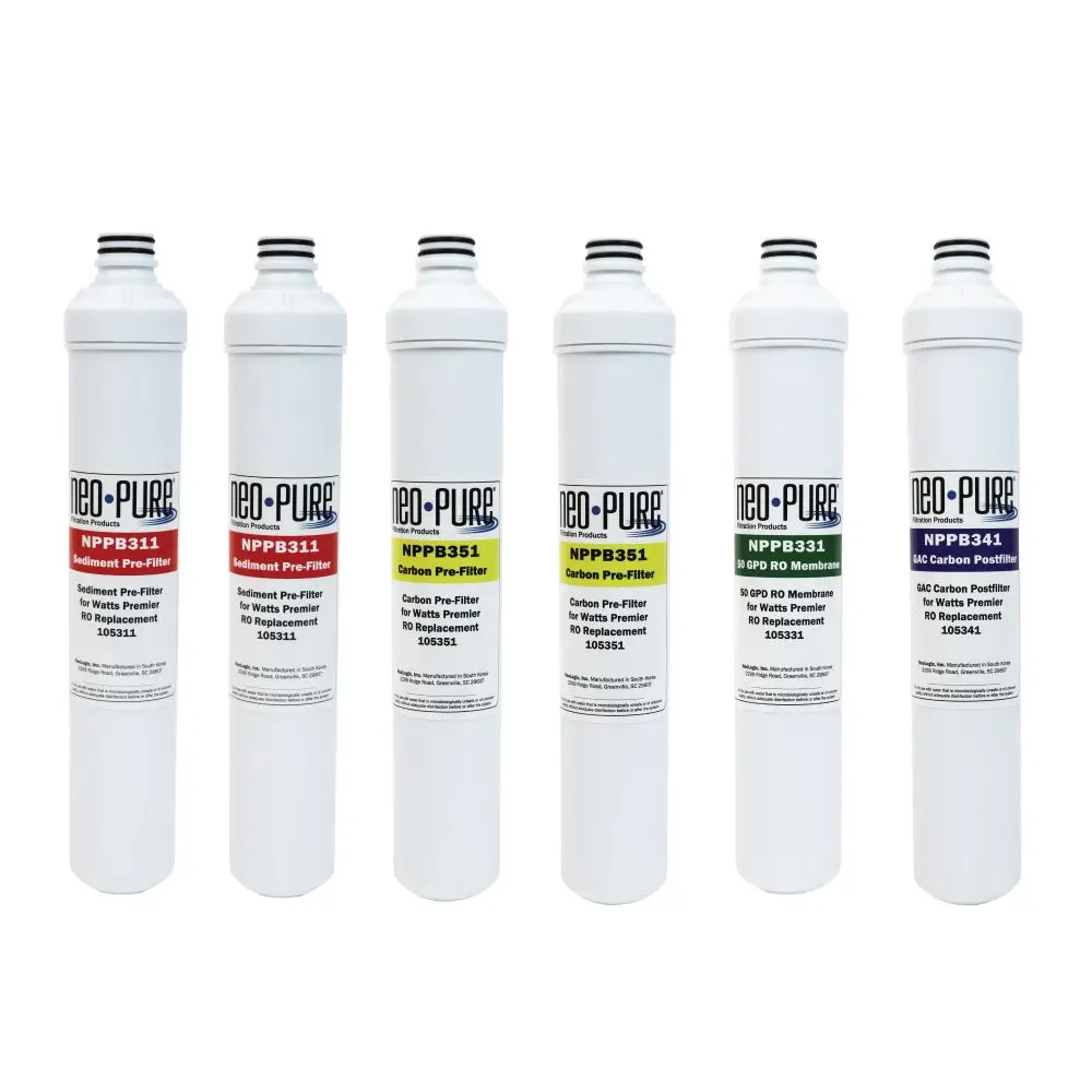 Neo-Pure Ro Pure Plus Voc 6 Pack Filter Kit Replacement For Watts Premier Wp531161 1