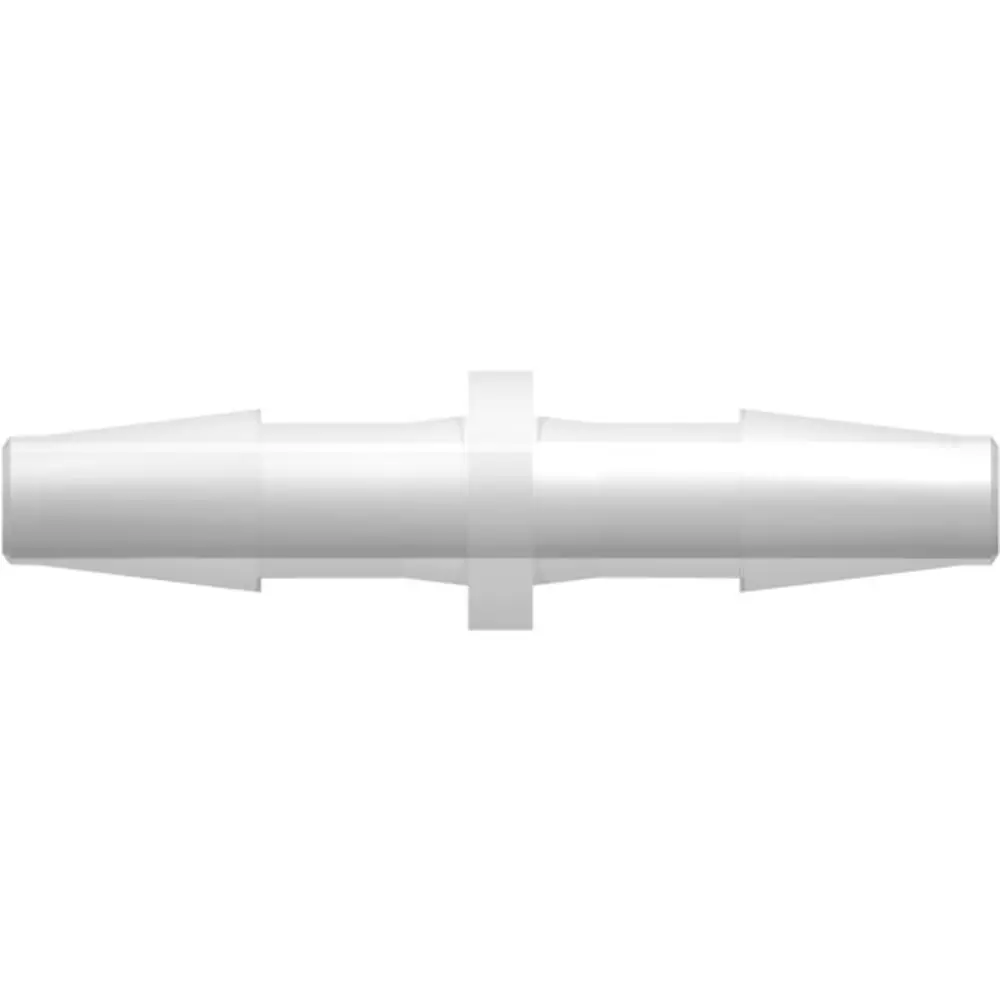 Linktech Straight Through Tube Fitting With Classic Series Barbs, 1/4" (6.4 Mm) Id Tubing, Natural 1