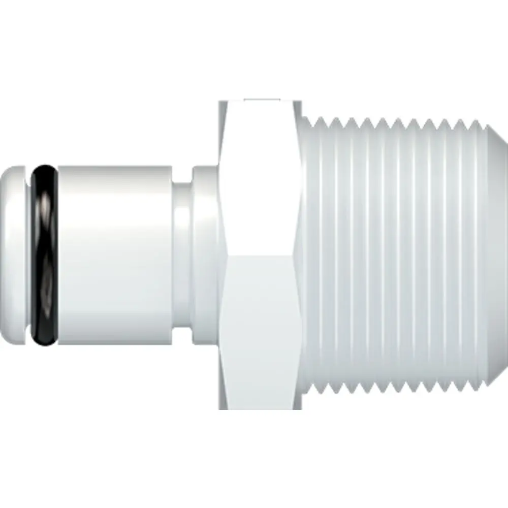 Linktech 40Ac Series Male Thread Male, Non-Valved, 3/8" Bspt, Natural Acetal, Buna N 1