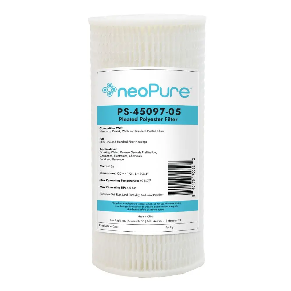 Neo-Pure Ps-45097-05 9-3/4" Bb High Efficiency Pleated Filter 5 Micron 1