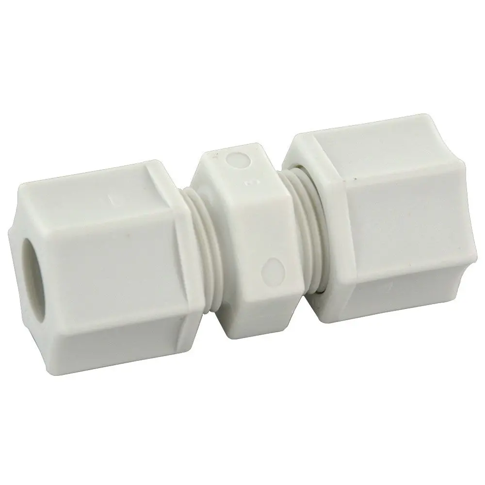 Jaco 15-8-P-Pg Polypropylene Union Connector 1/2 Od Tube X 1/2 Od Tube 1