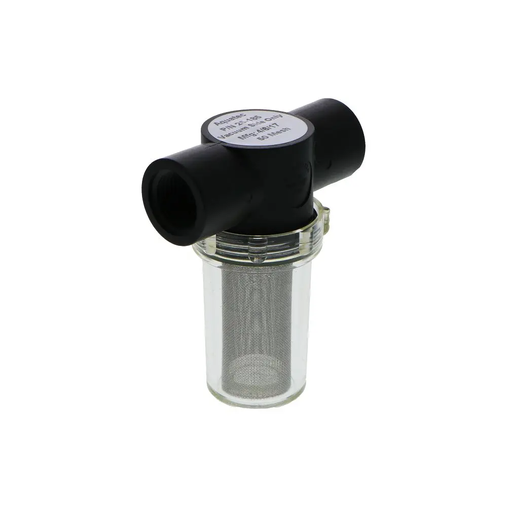 50 Mesh Stainless Steel High Flow In-Line Strainer, Clear Twist-Off Bowl, W/ 1/2" Fnpt Ports 1