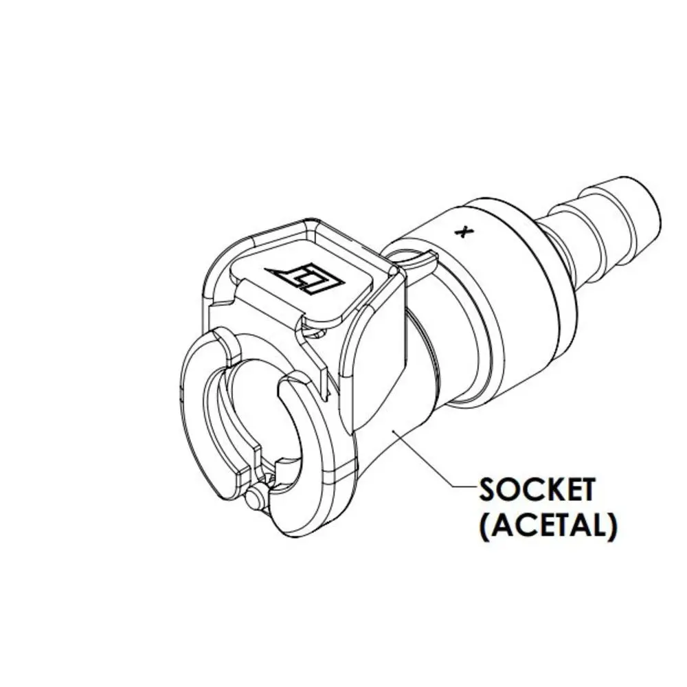 Linktech 1/4 Hose Barb Valved Il Acetal Coupling Body (Plcd17004) 2