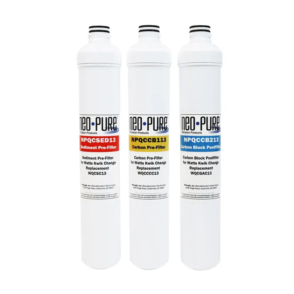 Neopure 13" Replacement Pre & Post Filter Kit For Watts Kwik Change 1