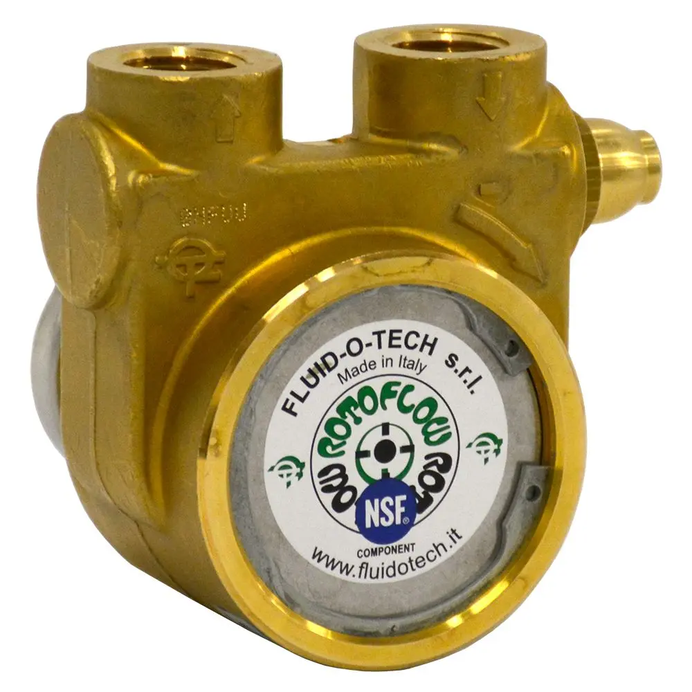 Fluid-O-Tech Lead Free Brass Rotary Vane Pump With Brass Key 250 Gph 1/2" Npt 1