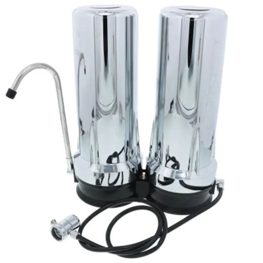 Qmp603c Chrome Double Countertop Water Filter System - Chrome 1