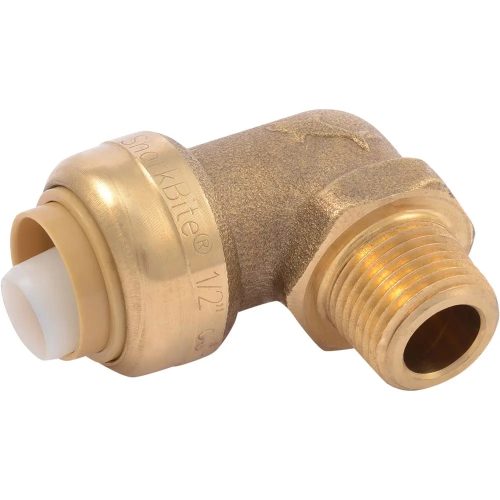 Sharkbite® U281lf Lead-Free Brass Push-To-Connect Dishwasher Elbow - 1/2" X 3/8" Mpt 1