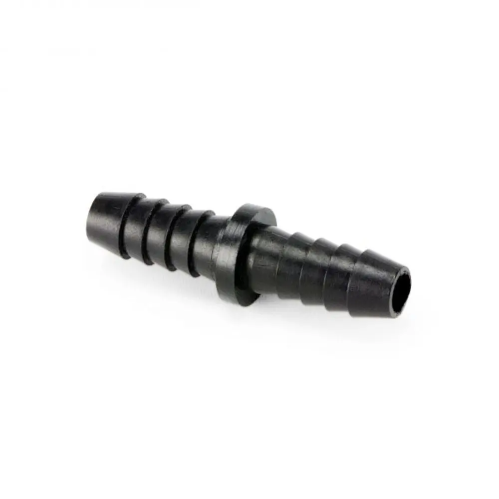 Union Barb Connector With Stop ¼ Barb X ¼ Barb, Polypro Black 1