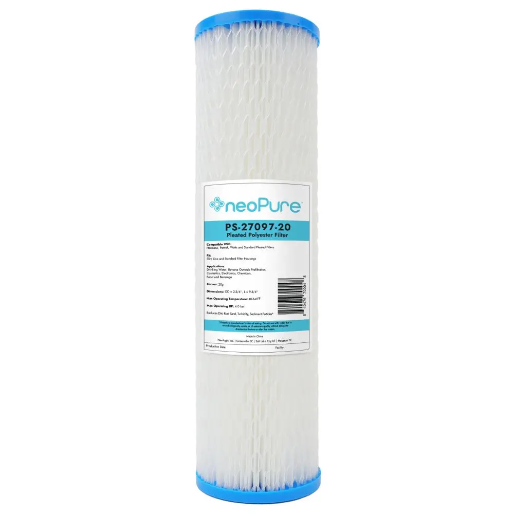 Neo-Pure Ps-27097-20 9-3/4" High Efficiency Pleated Filter 20 Micron 1