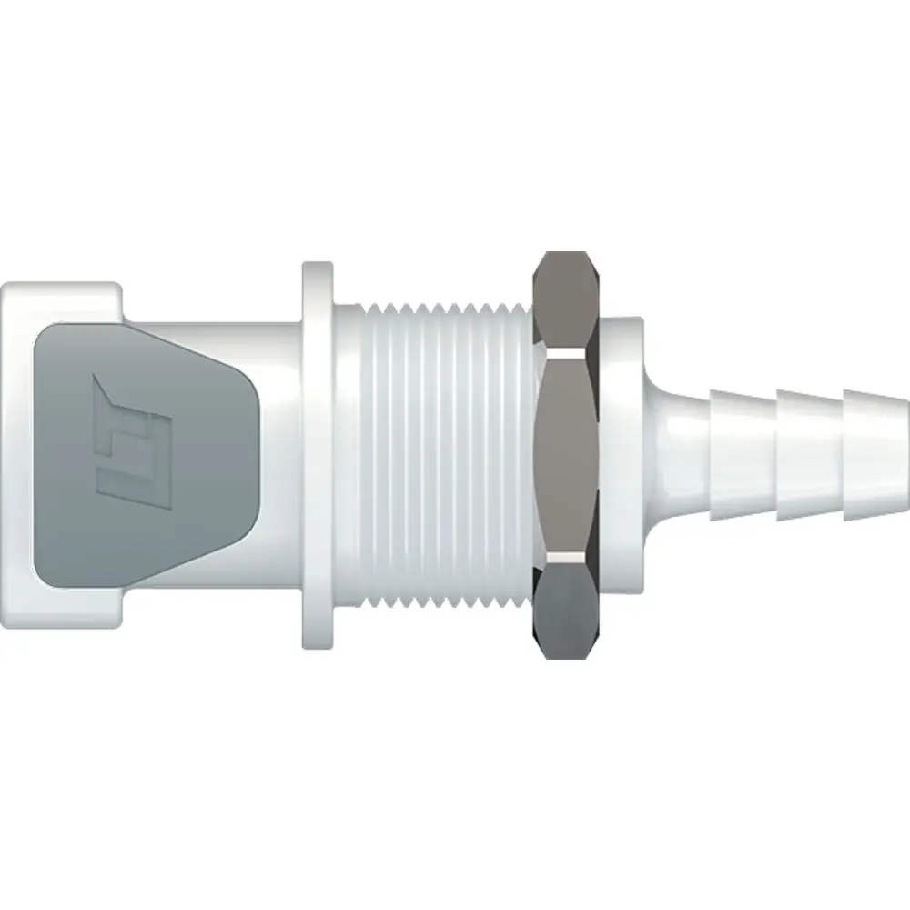Linktech 50Ac Series Panel Mt. Female, Non-Valved, 1/4" Hb, Natural Acetal 1