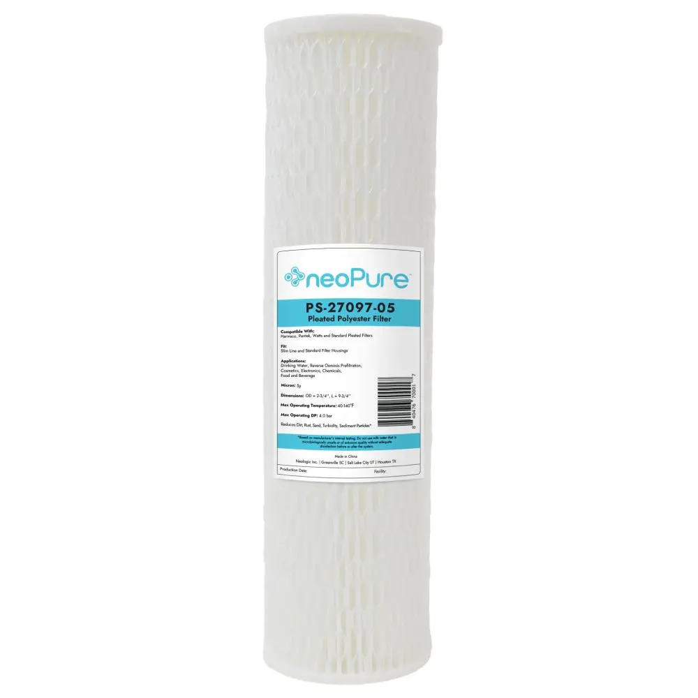 Neo-Pure Ps-27097-05 9-3/4" High Efficiency Pleated Filter 5 Micron 1