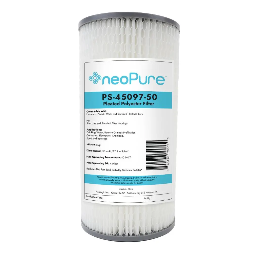 Neo-Pure Ps-45097-50 9-3/4" Bb High Efficiency Pleated Filter 50 Micron 1