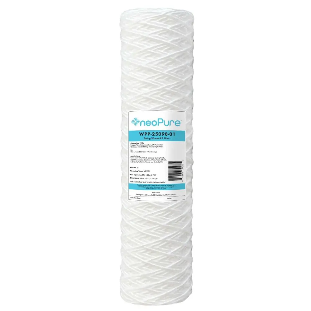 Neo-Pure Wpp-25098-01 10" Surfactant Free String Wound Filter 1 Micron 1