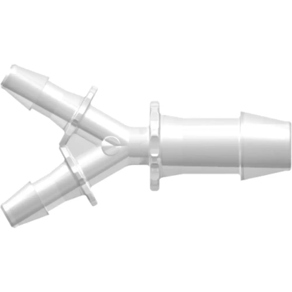 Linktech Y Tube Fitting With 600 Series Barbs, 1/8" (3.2 Mm) And 1/4" (6.4 Mm) Id Tubing, Natural Polypropylene 1