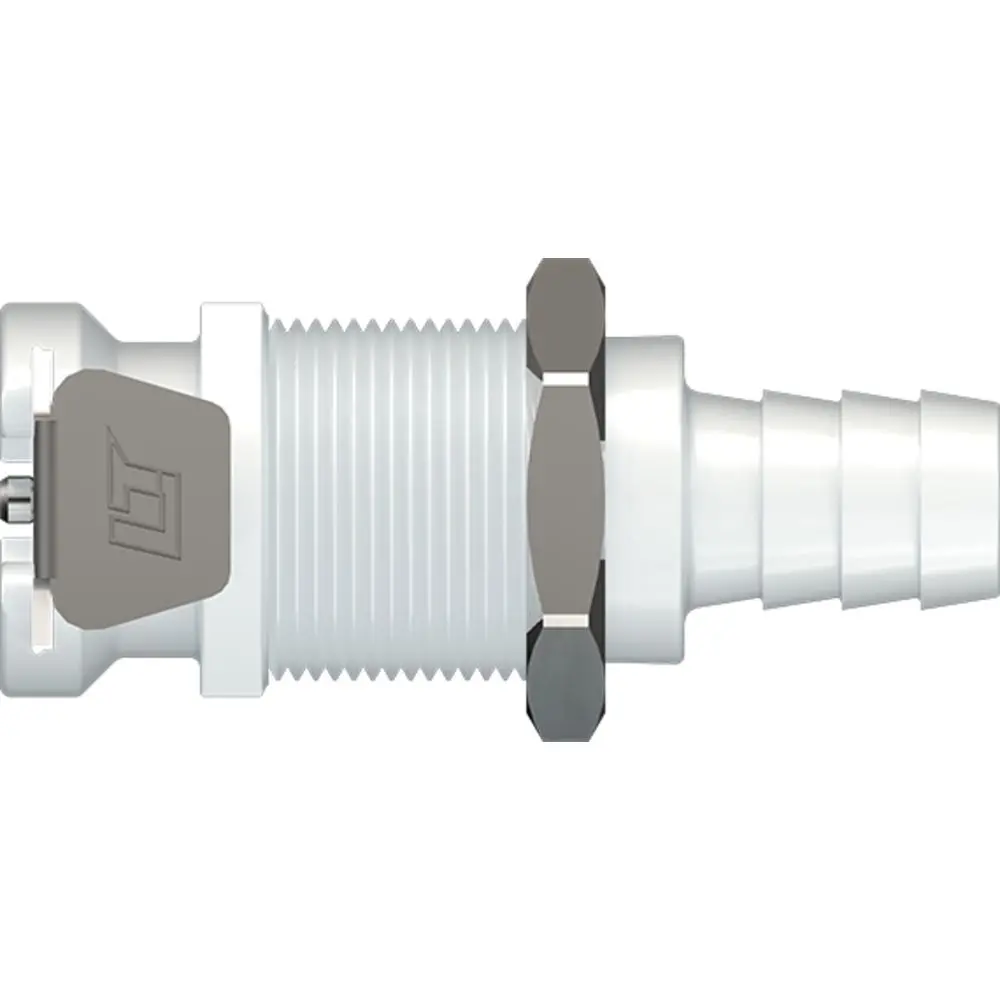 Linktech 40Ac Series Panel Mt. Female, Valved, 3/8" Hb, Natural Acetal, Buna N 1
