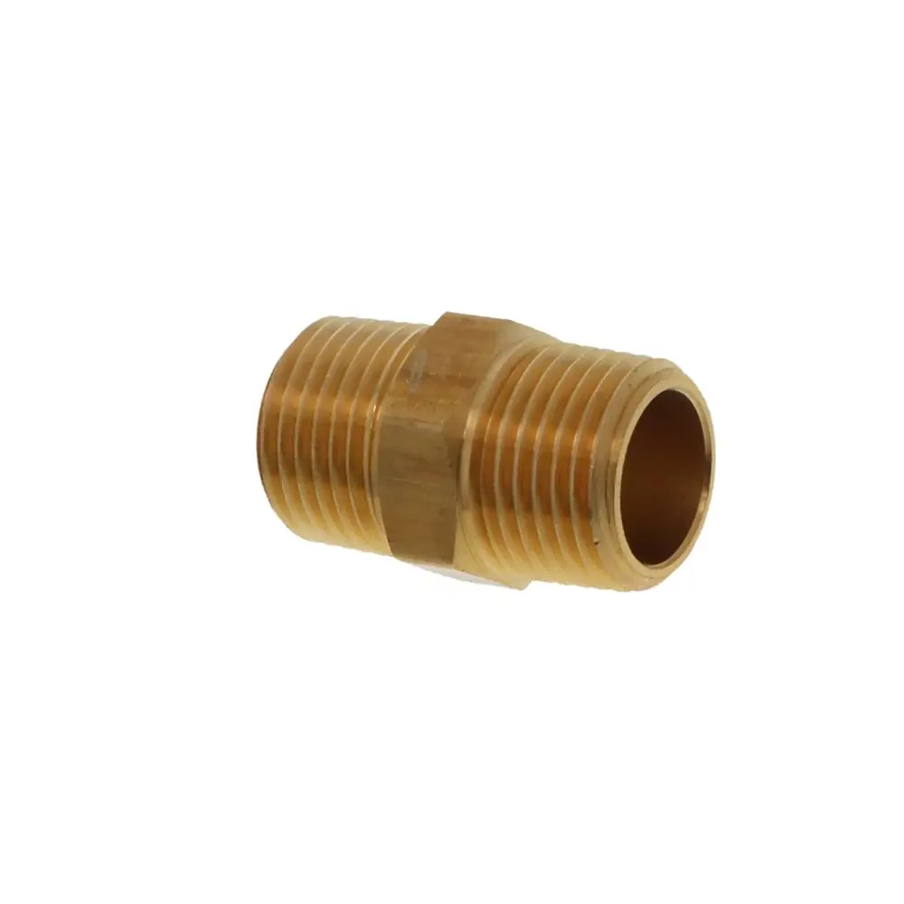 Lead-Free Brass Hex Nipple Threaded 1/2” Mpt X ~ 1.49” L 1