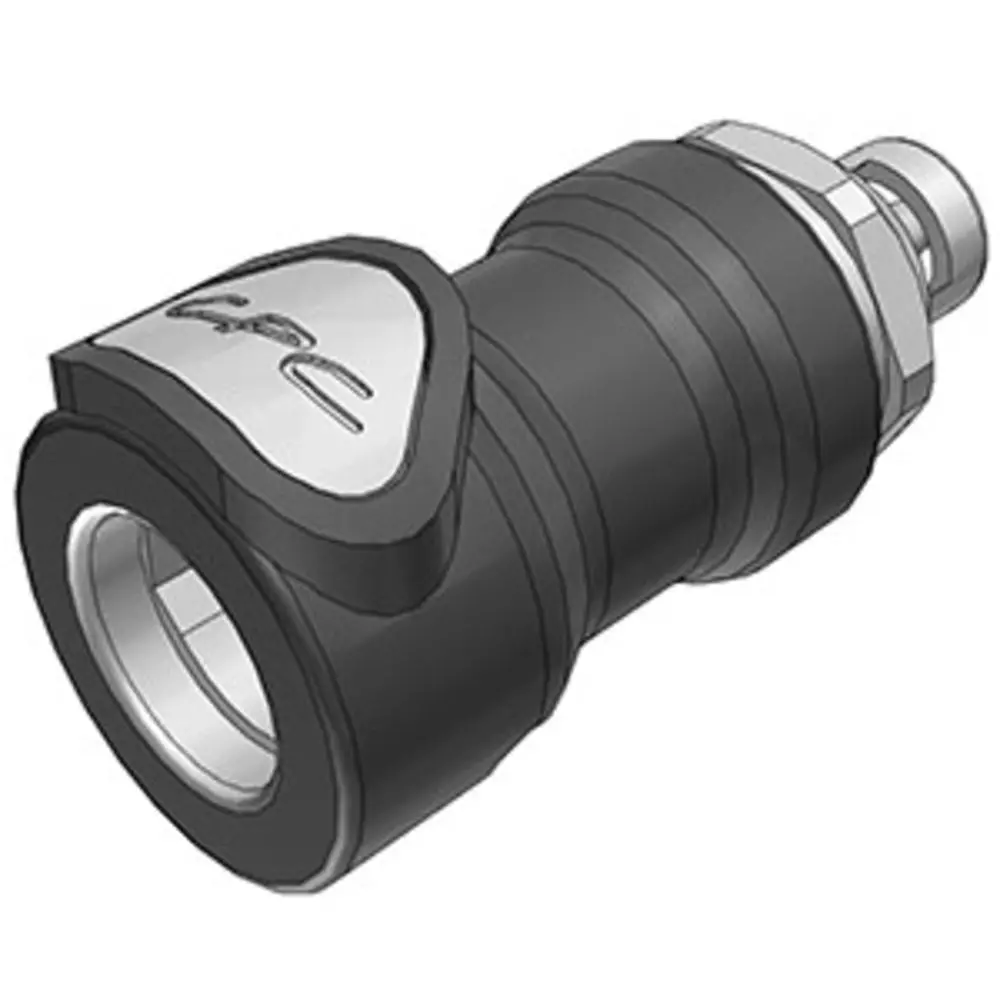 1/8 Hose Barb Valved In-Line Molded Grey Polypropylene Coupling Body Fkm Seal 1