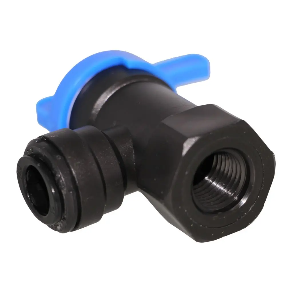 Neofit Tank Valve Polypropylene Black Female Elbow Nptf - 3/8" X 1/4" Nptf 3