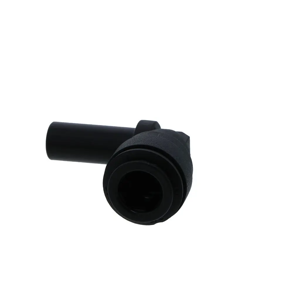 John Guest Stem Elbow Connector Black Polypropylene - 3/8 Stem X 3/8 3