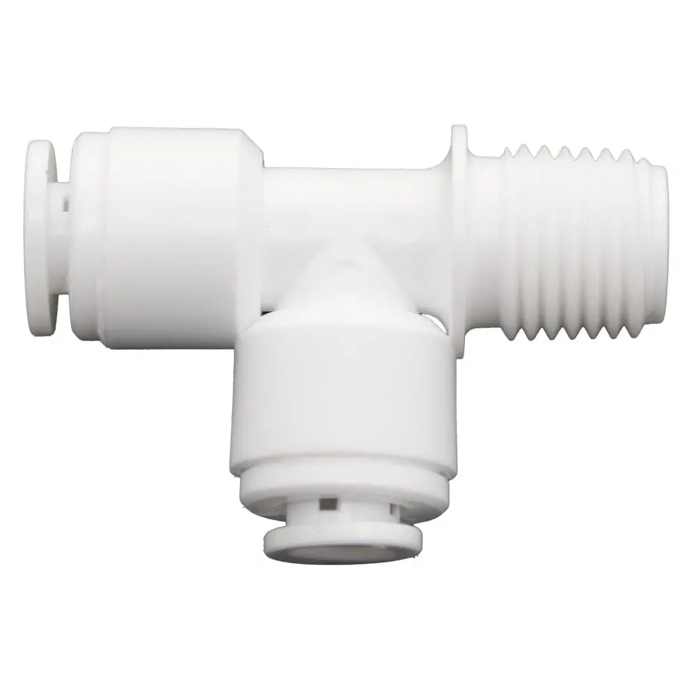 Male Run Tee Acetal 1/4 Qc X 1/4 Mnpt Run X 1/4 Qc Branch 1