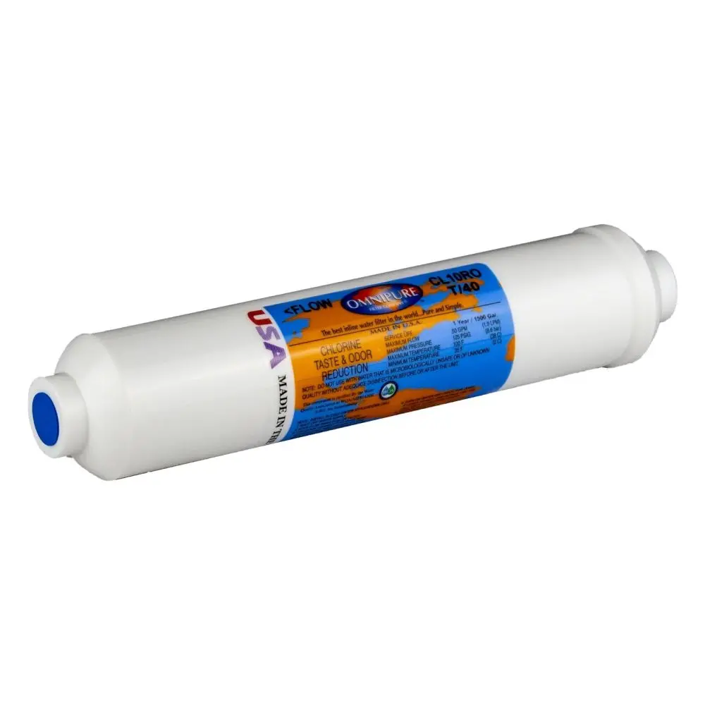 Omnipure Cl10rot40-B Inline Coconut Shell Carbon Gac - 10" X 2" Filter - 1/4" Fpt 1