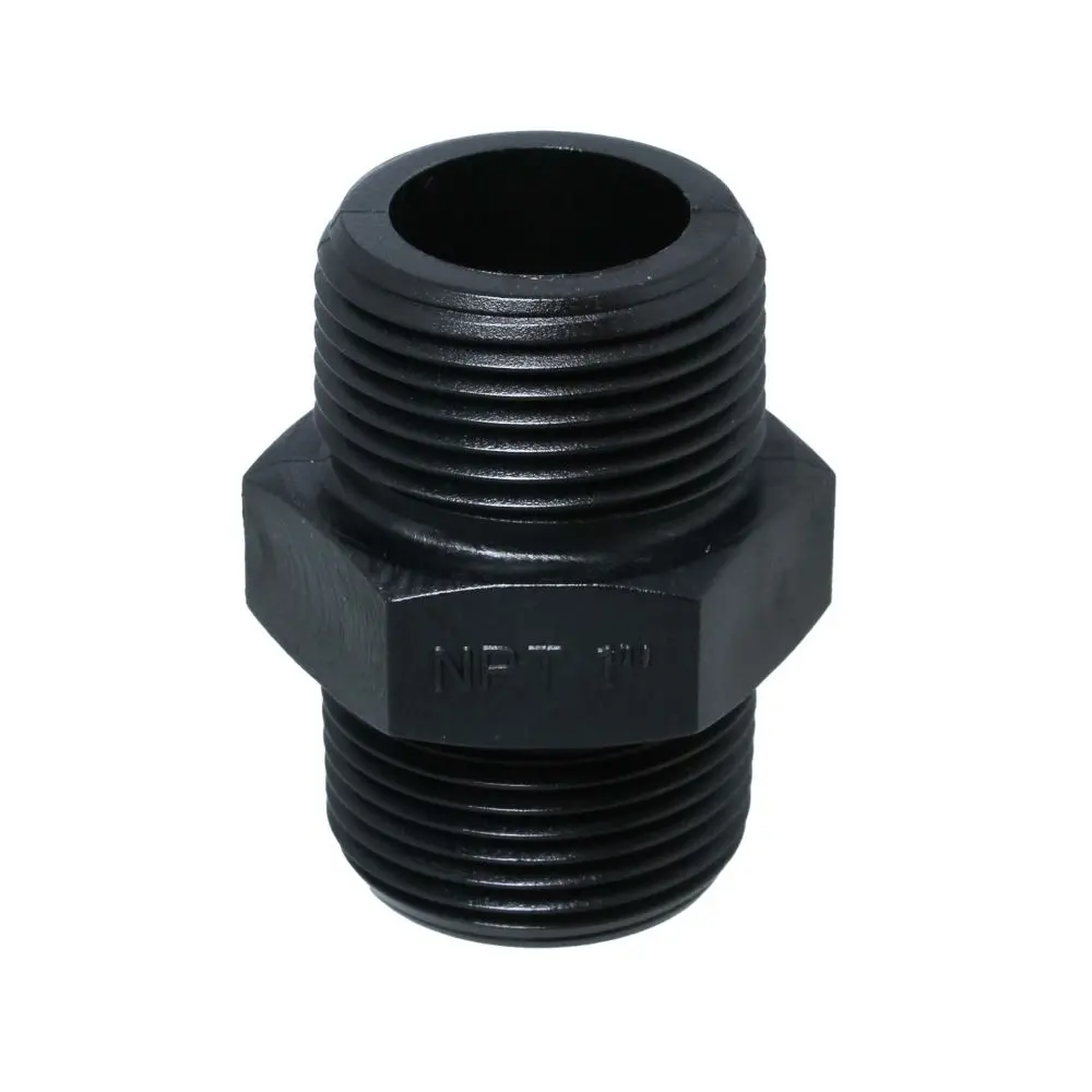 Nipple Hex - 1" X 1" Mpt Black Polypropylene 2