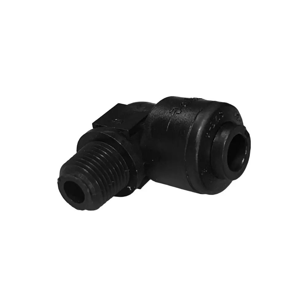 Black Kynar Pvdf Male Elbow - 1/4 X 1/8 Nptf 1