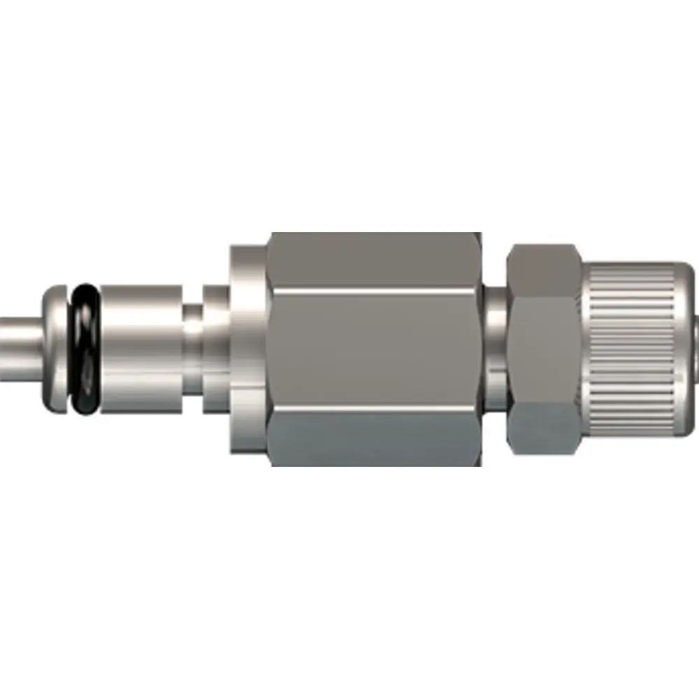 Linktech 20Cb Series Straight Male, Valved, 1/4" Ptf, Chrome Brass, Buna N 1