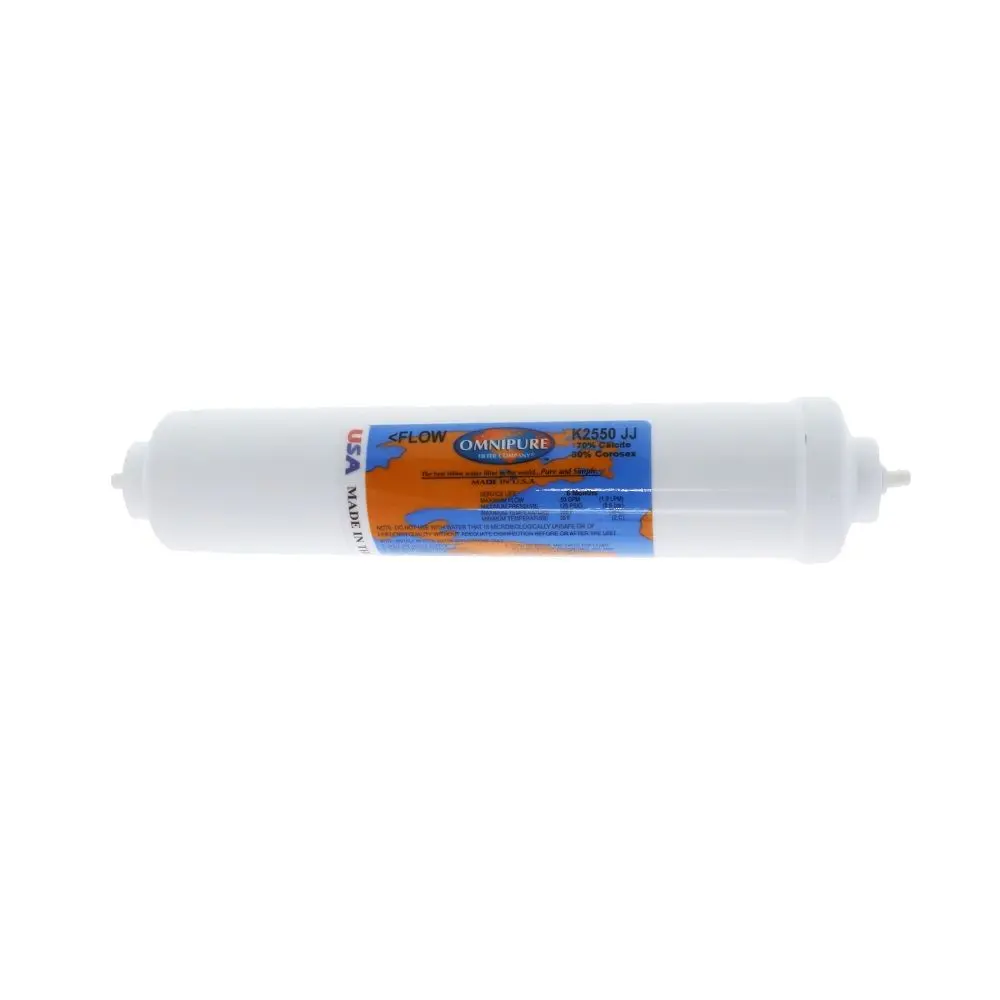 Omnipure Inline K2550-C/C-70/30-Jj 70% Calcite, 30% Corosex - 10" X 2" Filter - 1/4" Quick Connect 2