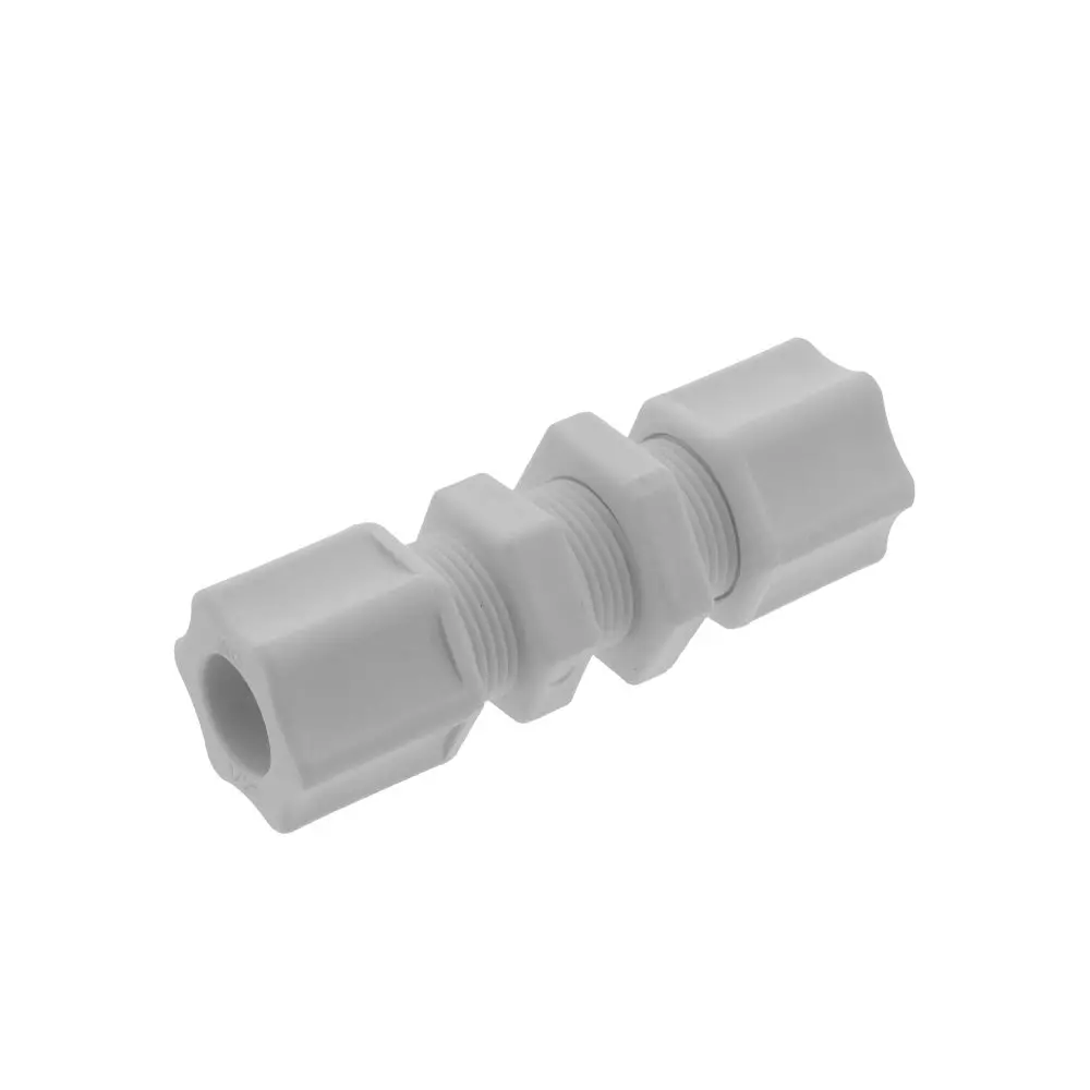 Jaco 20-8-P-O Polypropylene Bulkhead Union 1/2 Od Tube X 1/2 Od Tube 1