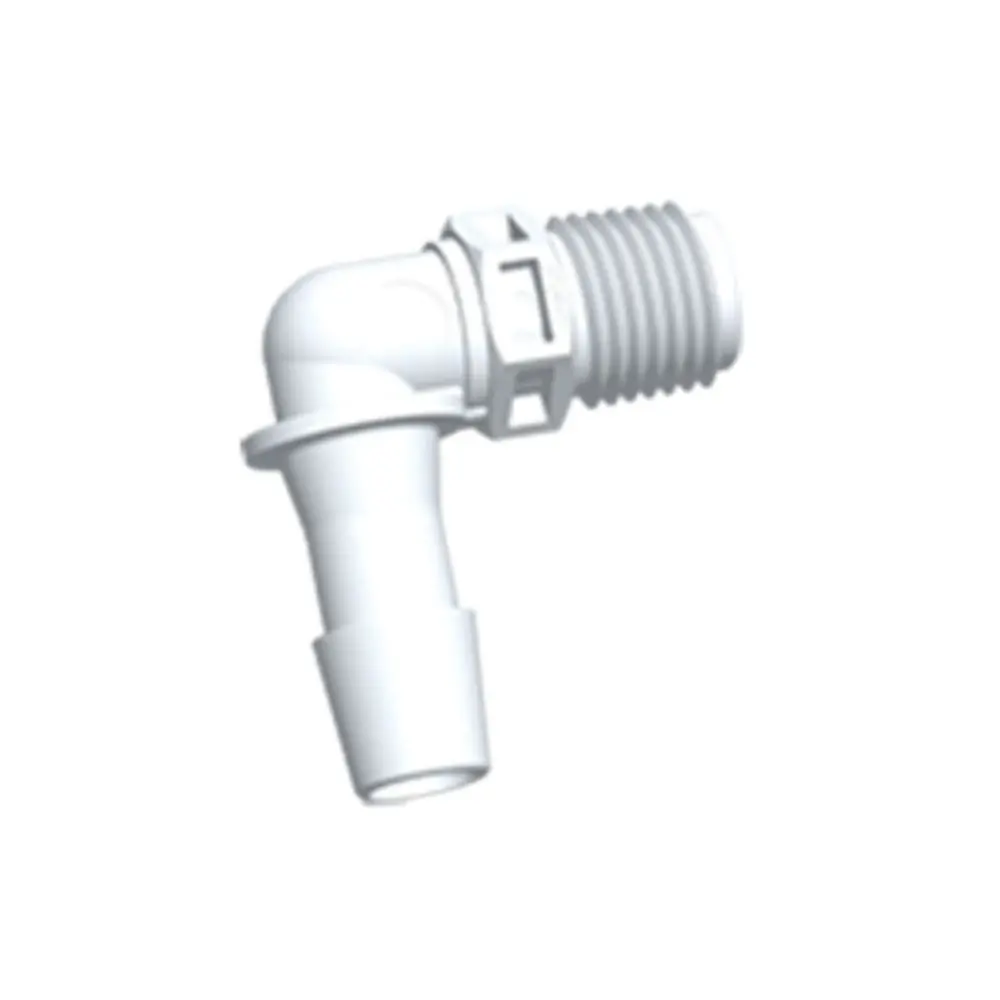 Fitquik Nylon Thread To Tube Elbow Fitting - 1/4 Npt To 3/8 Hose Barb 1