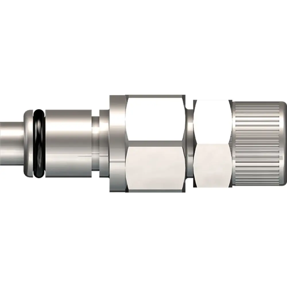 Linktech 40Cb Series Straight Male, Valved, 3/8" Ptf, Chrome Brass, Buna N 1