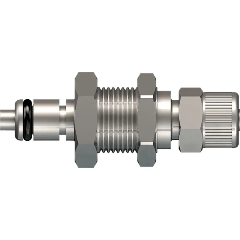 Linktech 20Cb Series Panel Mt. Male, Valved, 1/4" Ptf, Chrome Brass, Buna N 1